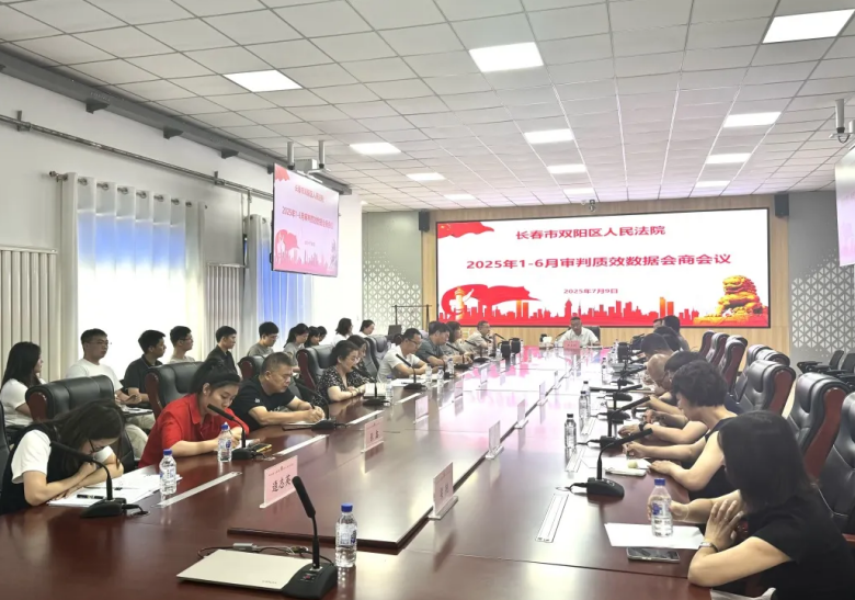 吉林长春双阳法院召开2025年上半年审判执行数据会商会议