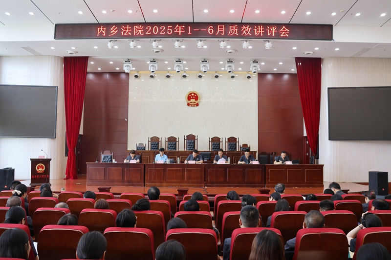 河南省南阳市内乡县法院召开2025年1-6月质效讲评会