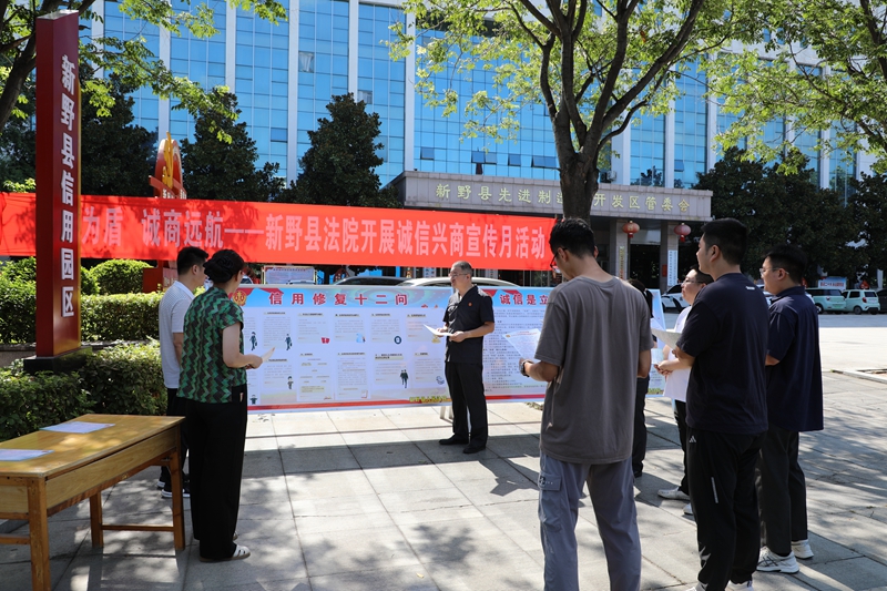 河南省南阳市新野县法院开展“诚信兴商宣传月”活动