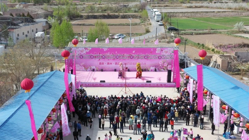 桃韵芬芳路 平安畅行时——甘肃省酒泉市酒泉公安交警以桃花节为契机深化 “美丽乡村行” 交通安全宣讲