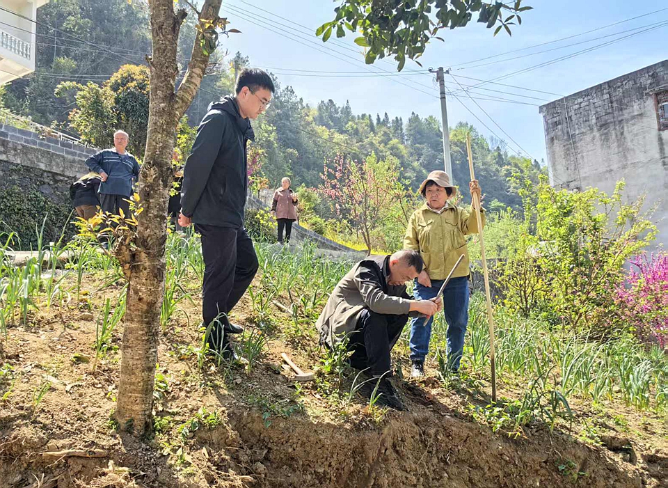 向贞东和村民到现场确定界址。.jpg