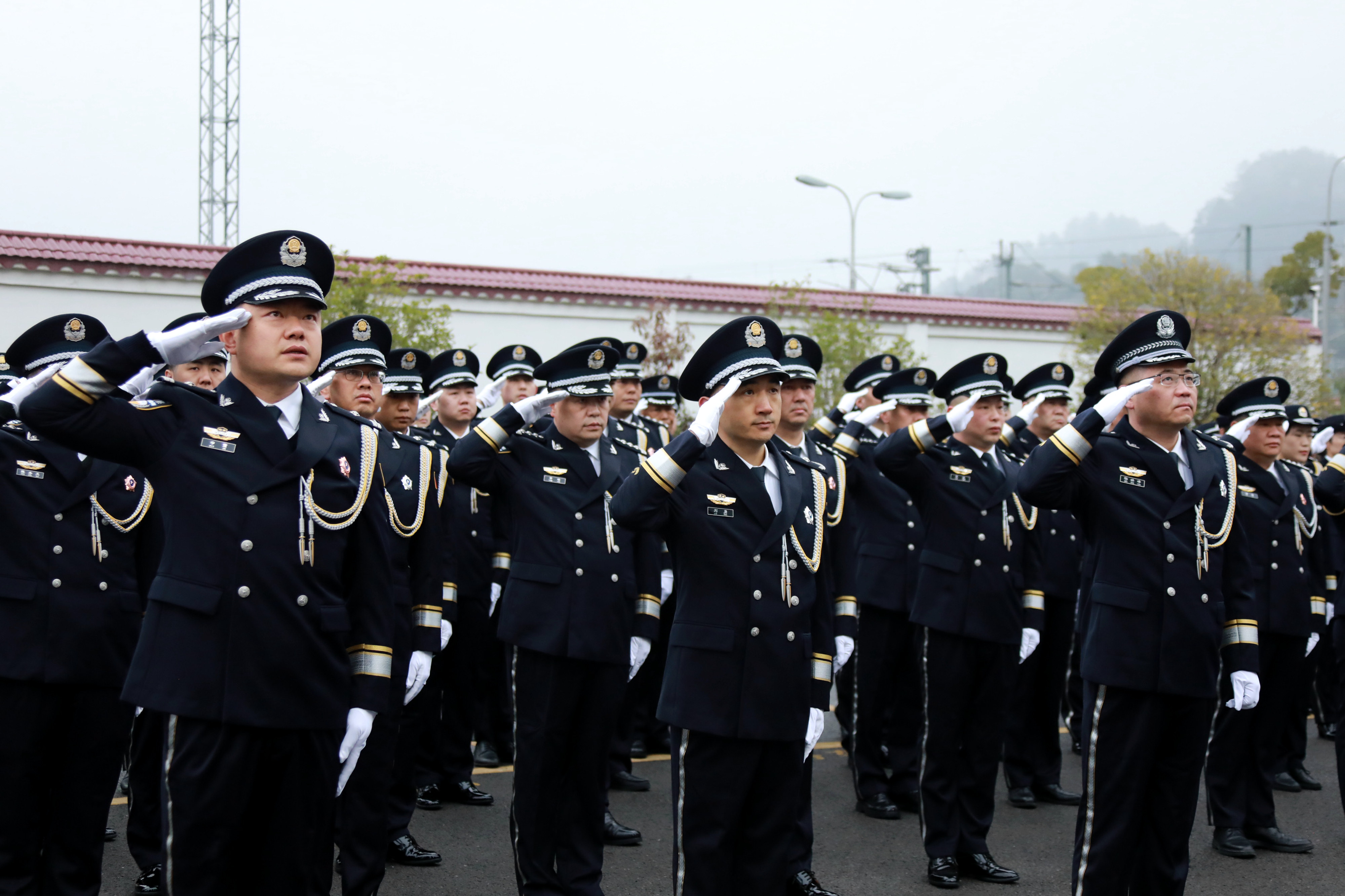 2.“110”方阵干部民警集体敬礼【文威摄】.JPG
